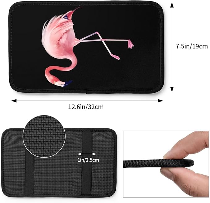Car Armrest Cover Flamingo Auto Center Console Pad Armrest Seat Handrail Box Cover Cushion Universal Decoration Protector Accessories