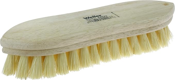 Weiler 44023 9" Block Size, White Tampico Fill, Pointed Wood Block, Hand Scrub Brush, 9" Block, 1-1/8" Trim Length