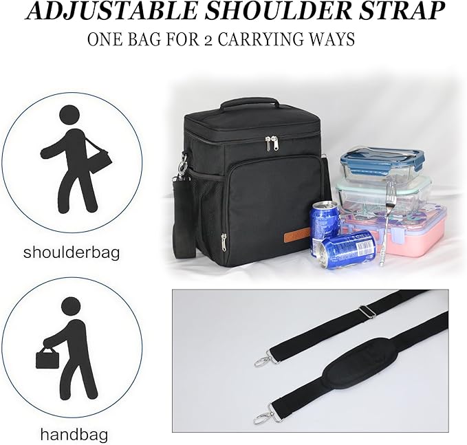 TuErcao Insulated Cooler Bag 6/24 Can Collapsible Leakproof Soft Sided Cooler for Car, Portable Foldable Small Ice Chest for Beach Camping Picnic Travel, 5/15qt Lunch Box for Men Work