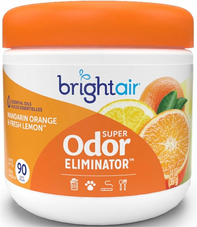Bright Air Solid Air Freshener and Odor Eliminator, Mandarin Orange and Fresh Lemon Scent, 14 Ounces