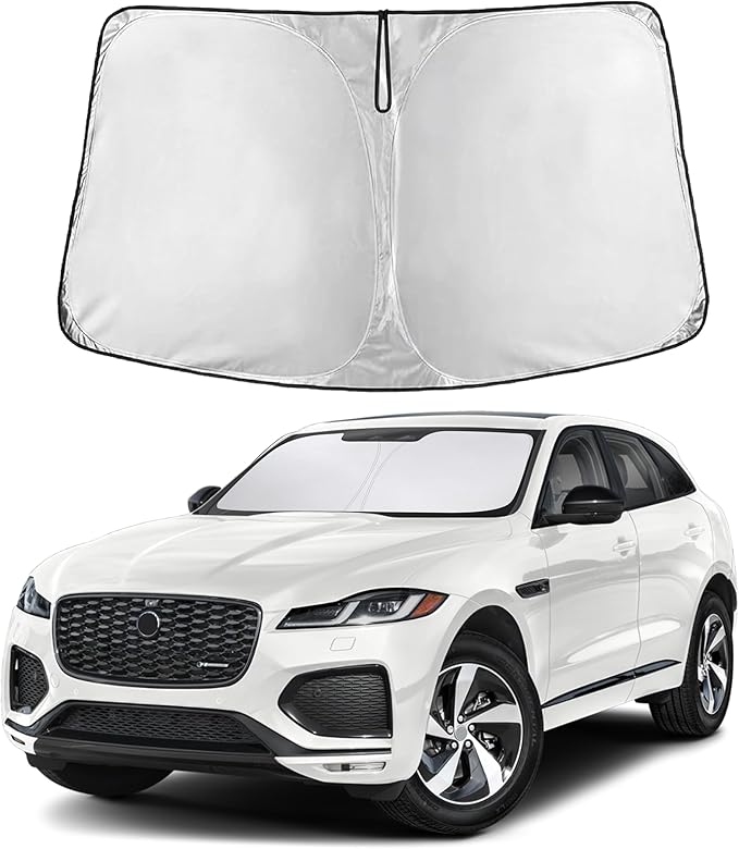 EcoNour Windshield Sunshade Compatible for Jaguar F-Pace 2016-2023 2024 2025, Sun Visor for Front Windshield & Window Sun Shade Cover, UV Heat Blocker & Protector, Car Accessories