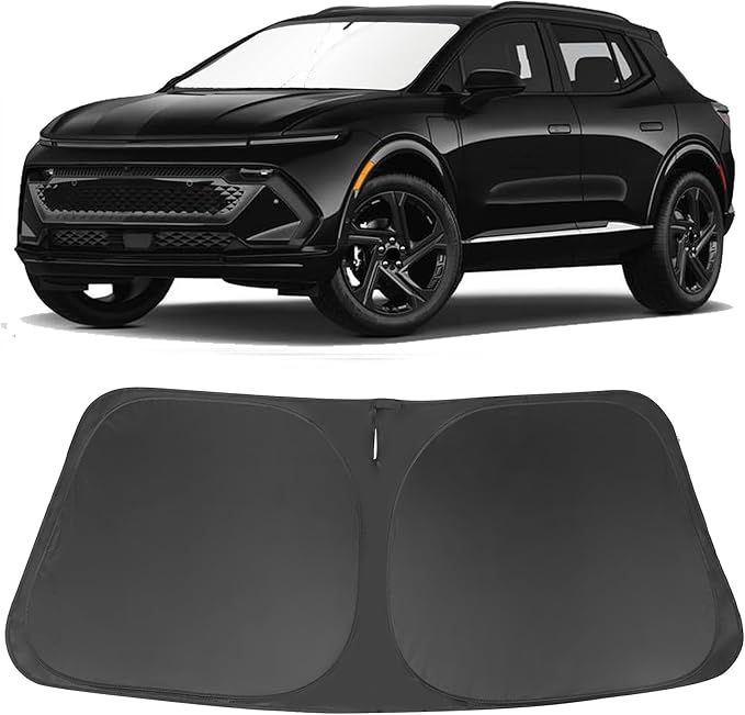 Windshield Sun Shade Custom Fit for 2024 2025 2026 Chevrolet Chevy Equinox EV Accessories Foldable Sunshade Sun Blocker Protect Car from Sun Rays & Heat Damage Keep Car Cooler