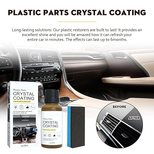 Crystal Coating for Car, Plastic Parts Refresher, Great Gloss Protection (3PCS)