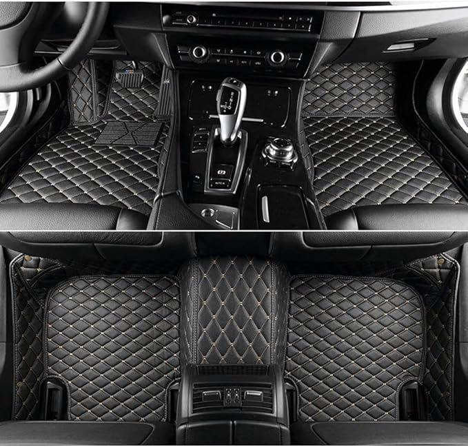 Custom Making Car Floor Mats Compatible with Audi BMW Mercedes-Benz Toyota Lexus Honda Infiniti Nissan Hyundai Kia All Models 2005-2026 (Black Beige)