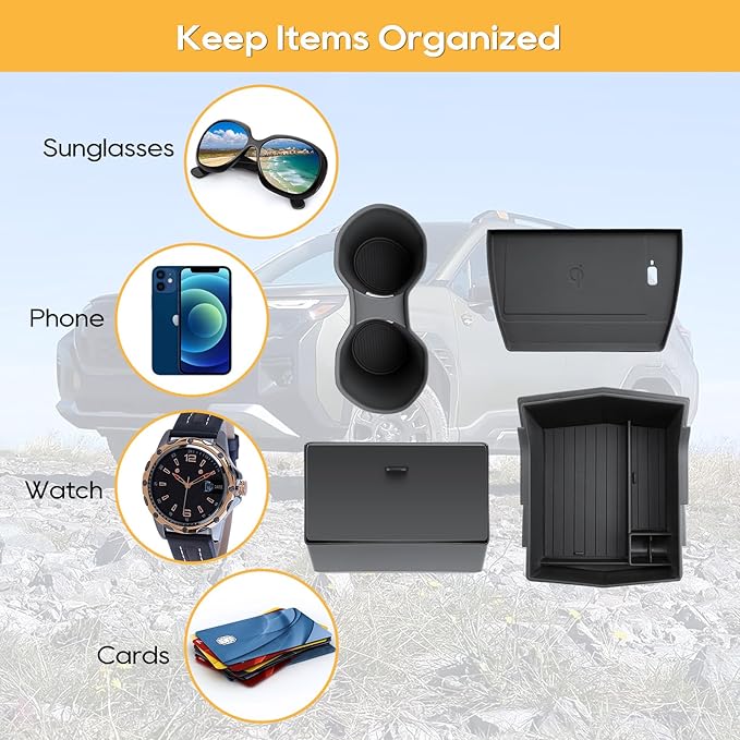 LFOTPP for Forester Center Console Organizer for 2025 Forester (Base/Sport/Limited/Touring) Middle Armrest Storage Box,Non-Slip Waterproof 5PCS Interior Accessories - NOT for 2025 Wilderness