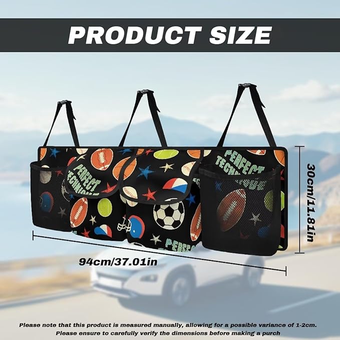 Sports Balls Trunk Organizer Suv Back Seat Car Organizer Foldable Car Organization Women Hanging Backseat Car Organizer,Space Saving Expert