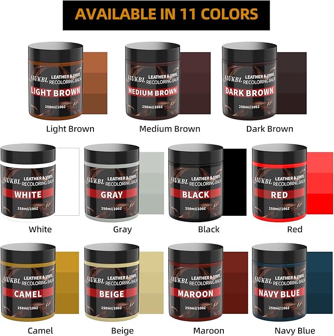 Leather Recoloring Balm, Leather Color Restorer, Leather Restorer for Couches, Leather Scratch Remover, Leather Scratch Repair, Leather Repair Kit for Furniture, Leather Dye (Beige)