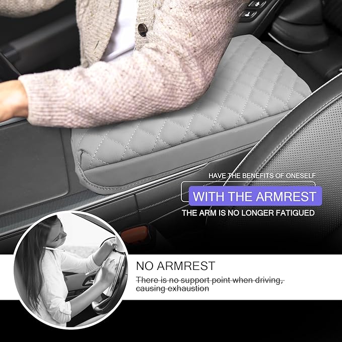 LUWU 2025 Palisade Center Console Cover Compatible with 2020-2024 2025 Palisade Accessories Armrest Cover Center Console Pad Armrest Console Cover (Thick Off-White)