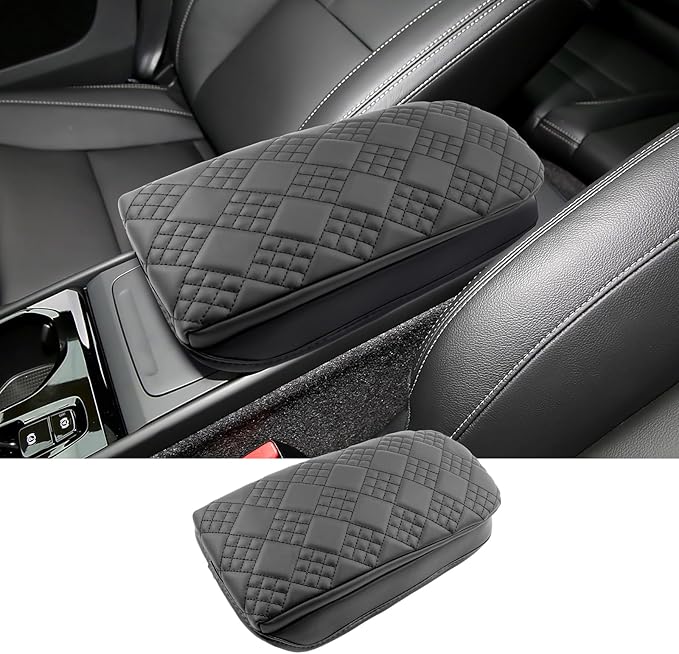 2019-2026 XC40 Center Console Cover for Volvo XC40 (Core/Plus/Ultra/Ultimate/Momentum/R-Design/Inscription), Cushion &Comfy Leather Armrest Cover 2023 2024 2025 XC40 Accessories (Padded)