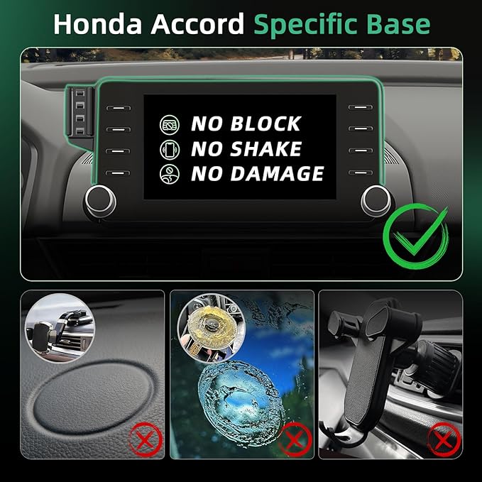 Car Phone Holder for Honda Accord (2018-2022 10th Gen,8"),MagSafe Car Mount Charger,Magnetic Phone Holder,15W Wireless Charging,Screen Phone Holder,360° & Hands Free,2022 Accord Interior Accessories