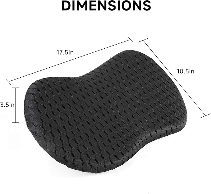 Car Seat Cushion - Memory Foam Seat Pad for Sciatica & Lower Back Pain Relief - Driving Cushion with Breathable Mesh Cover - Road Trip Essentials for Drivers (3D Black)