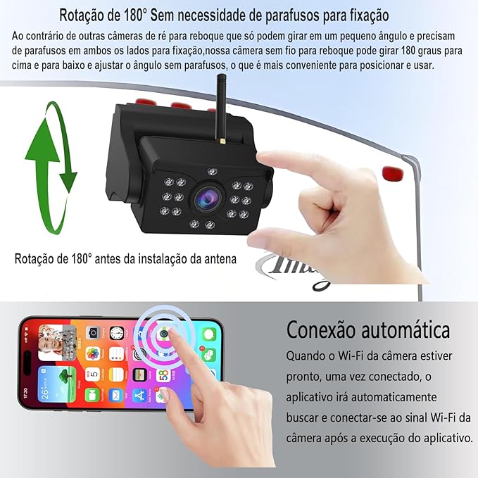 Wireless Backup Camera, Ultra Strong WiFi Signal Clear Picture Magnetic Rechargeable Rear view Reverse Back up Camera for Hitch Towing Gooseneck Travel Boat Horse Trailer Truck Camper RV Pickup iPhone