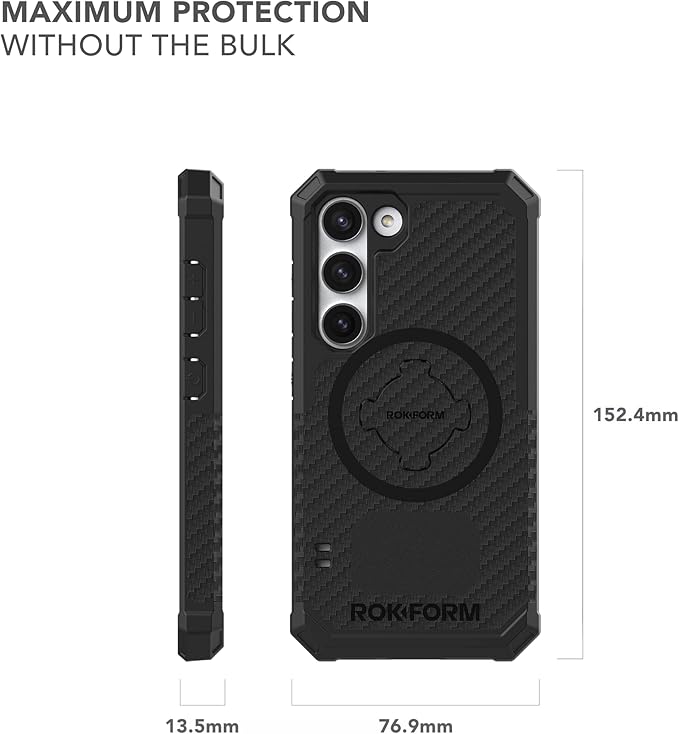 Rokform - Galaxy S23 Case, Rugged Series, Magnetic Case with Twist Lock, Drop Tested Armor (Black)