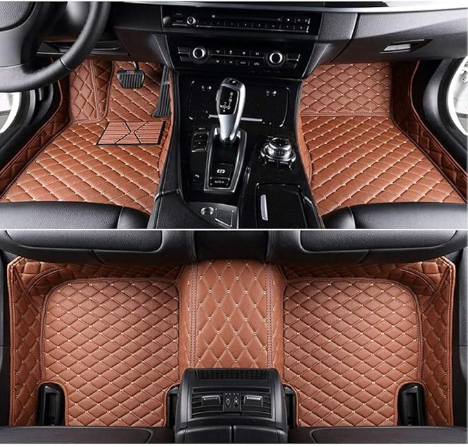 Custom Making Car Floor Mats Compatible with Audi BMW Mercedes-Benz Toyota Lexus Honda Infiniti Nissan Hyundai Kia All Models 2005-2026 (Brown)
