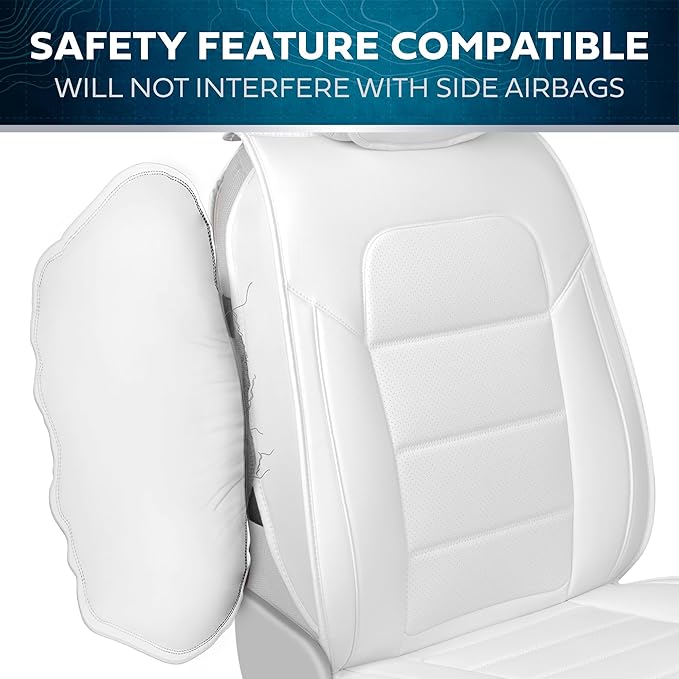 Classic Faux Leather Front Seat Covers – 2-Piece Set for Cars, Trucks & SUVs – Semi-Universal Fit, Napa Style Cushion with Interior Protector – Stylish, Durable, Easy to Install