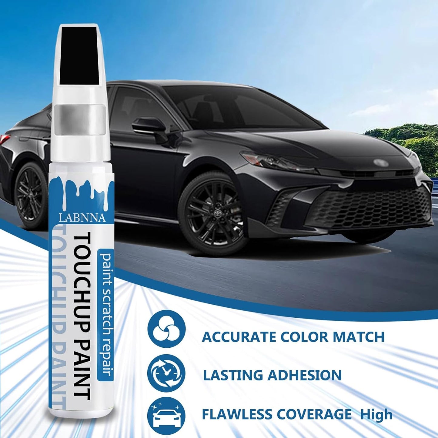 Celestial Silver Metallic (1J9) Touch Up Paint for Toyota-Exact Match 2 in 1 touchup Paint Pen for Chips and Nicks Repair Car Paint Scratch Repair Kit