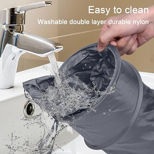 Car Trash Can, 2 Packs Mini Collapsible Car Trash Bin for Front Back Seat, Pop up Car Garbage Can, Portable Car Trash Bag Hanging for Vehicle SUV Rv Truck Accessories Interior, Grey