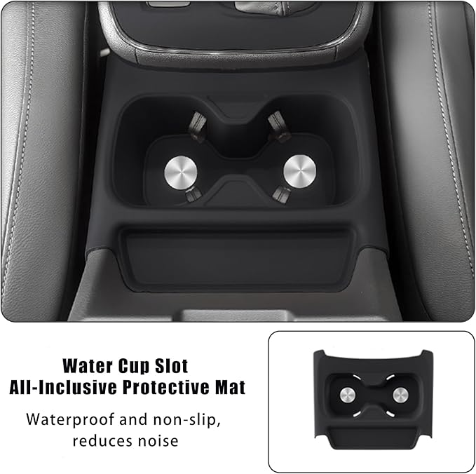 Silicone Gear Shift Panel Trim Cover for 2025 2026 Honda CRV Accessories Anti-Scratch Center Console Water Cup Holder Wireless Charging Protector Pad with CR-V 2023 2024(Not for Hybrid)-Black