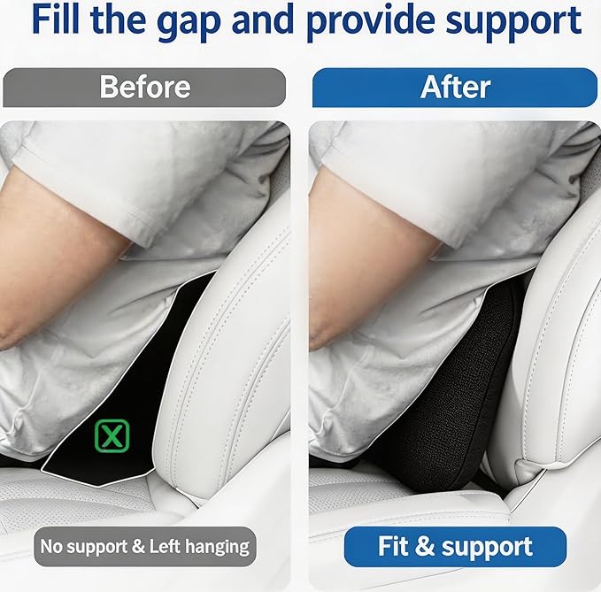 Big Hippo Lumbar Support Pillow for Car & Office Chair - Memory Foam Back Cushion for Lower Back Pain Relief, Ergonomic Back Support with Breathable Cover for Home, Truck, Wheelchair