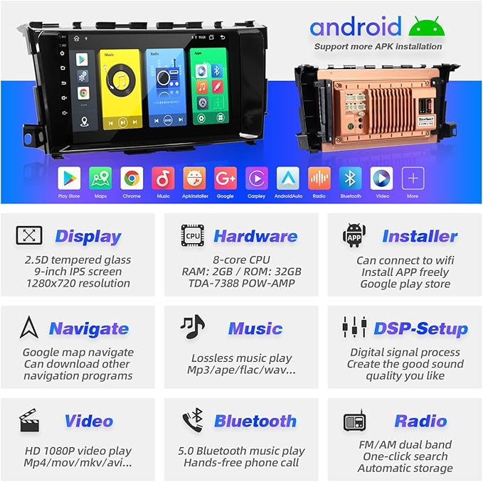 ALTIMA 2013-2018 Radio Updated Compatible with Wireless Carplay Android Auto,Car Stereo 1280x720 TouchScreen Bluetooth Navigation Multimedia Player GPS WIFI AM FM Backup Camera 8core HeadUnit