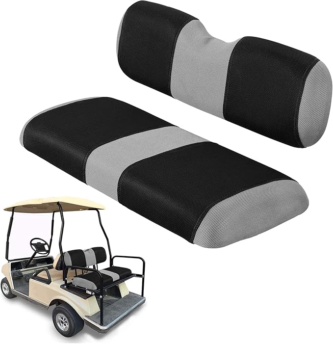 Universal Golf Cart Rear Seat Cover Dress Up for Older Golf Carts - Durable, Breathable Material, Fits Like a Glove for EZGO, Club Car and Yamaha, Easy to Install, Black