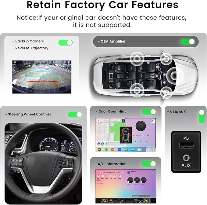 10.2 QLED Car Radio for Toyota Highlander 2015-2019, Android 13 Head Unit, 8+256GB with Carplay & Android Auto, GPS Navigation, DTS, 4GLTE/5G WiFi, Vivid 13