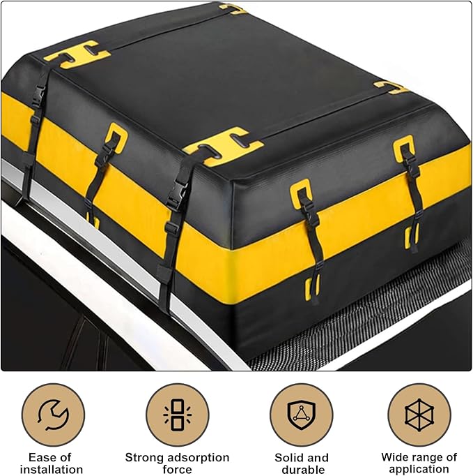 1 PCS Car Roof Non-Slip Rug Pad, 47" x 39" Roof Cargo Bag Protective Mat, PVC Car Roof Storage Bag Protective Mat, Roof Rack Accessory, for Most Vehicles (Black)