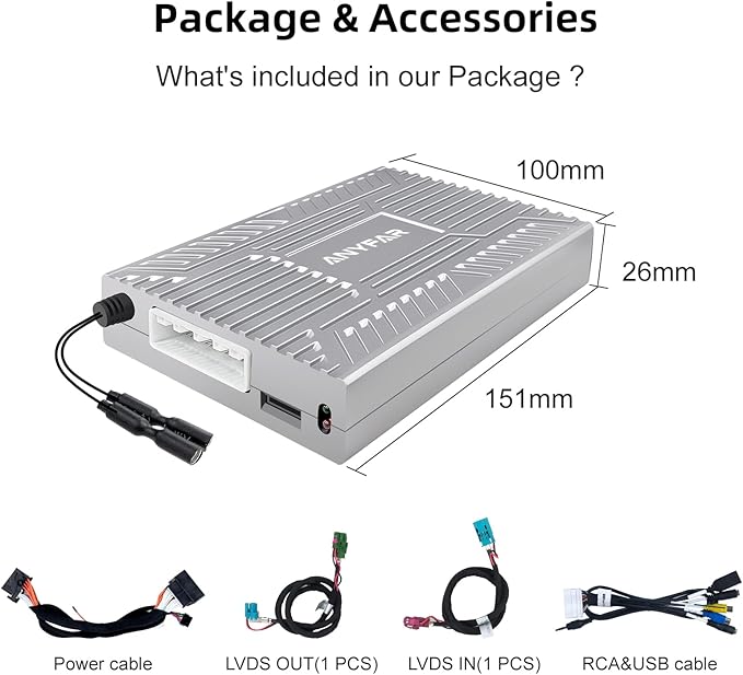 Decoder Adapter for Mercedes Benz A/B/C/E/GLA/GLS/GLS/CLA/CLS/GLA/GLK/ML with NTG System, Supports Wireless CarPlay Android Auto/Mirror Link/Camera/USB Drive (for Made Year 2010-2014)