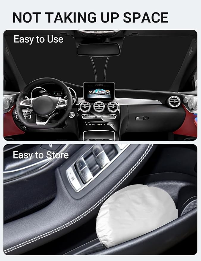Proadsy 2026 Upgrade Front Windshield Sun Shade Foldable Sunshade Protector Custom Fit 2016-2022 GLC Class SUV & SUV Coupe GLC300 GLC350e 4Matic AMG GLC 63 Sport Accessories