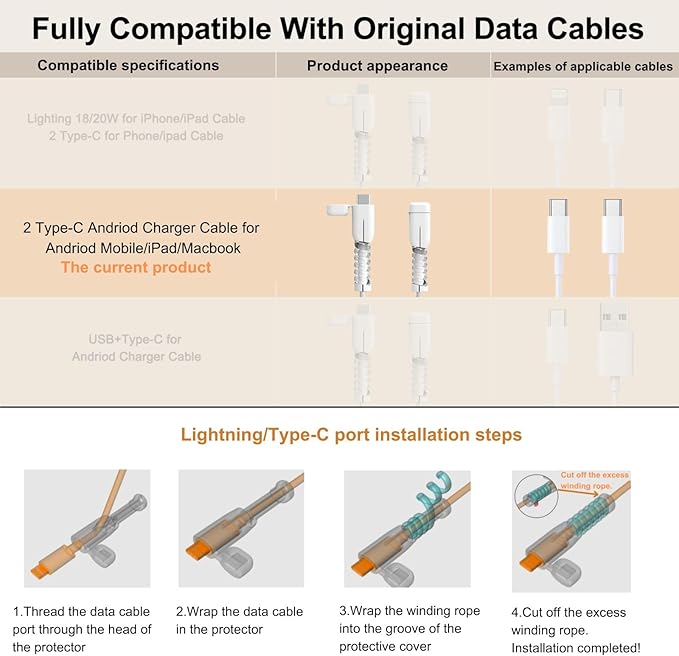 6 Magnetic Spring Cable Clips Desktop Cord Organizer Rotatable Cord Holder 2 Charging Cord Protecors for Nightstand Phone Charger Organizer Computer Desk Cable Management Appliance Adhesive Wire Strap