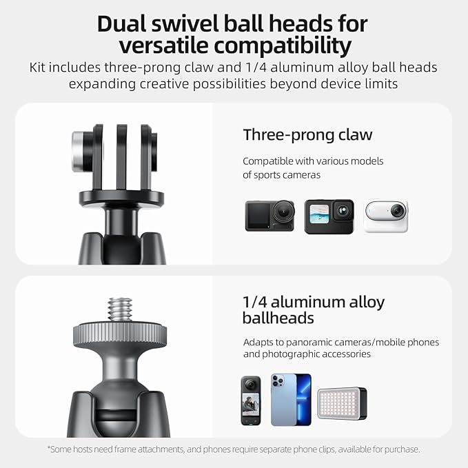 TELESIN Magnetic Mount Magnet Metal Mounts for Action Camera, 360 Quick Car Holder Attachment for GoPro Max hero 13 12 11 10 9 Insta360 X5 X4 DJI Action 6 5 Pro 4 Osmo nano Pocket 3 Mounting Accessory