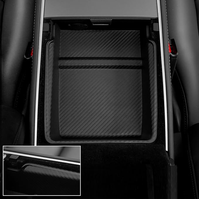 2021-2024 Tesla Model Y Center Console Organizer Tray Accessories Compatible with Model 3 (2021-2023) Storage Box Armrest Compartment Insert