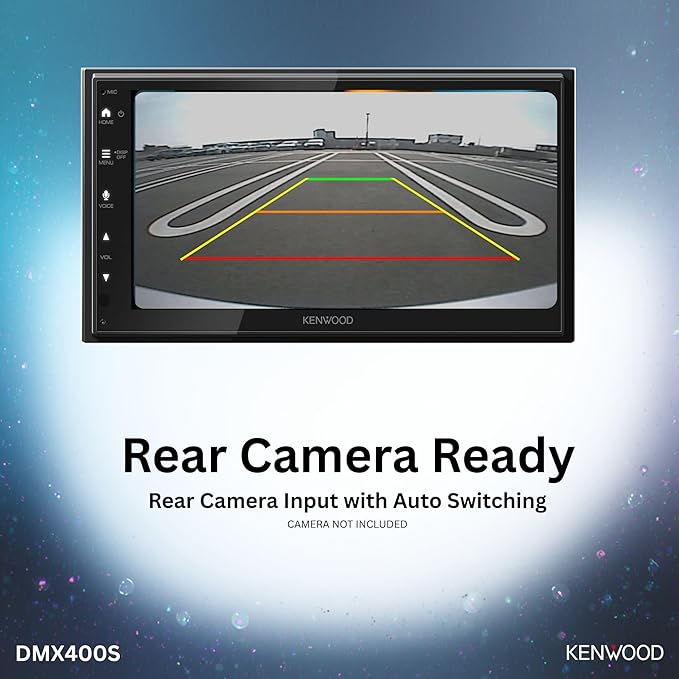 KENWOOD DMX400S 6.8" Capacitive Touchscreen Digital Multimedia Receiver – Apple CarPlay, Android Auto, Bluetooth, USB Mirroring, 13-Band EQ