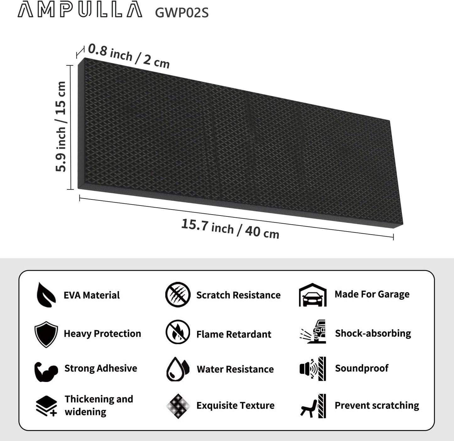 GWP02S Garage Wall Protector Car Door Protectors, Garage Accessories, Parking Stopper for Garage, Tool-Free, Designed in Germany (4-Pack Black)