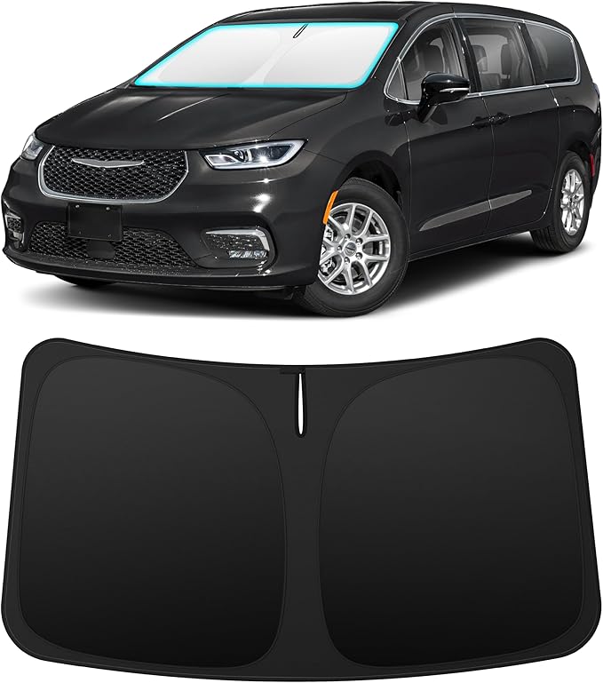 INSAUTO Custom Fit Windshield Sun Shade Accessories for Chrysler Pacifica 2017-2026, Foldable Front Window Sunshade, UV & Heat Reflector, Keeps Interior Cool, Includes Storage Bag