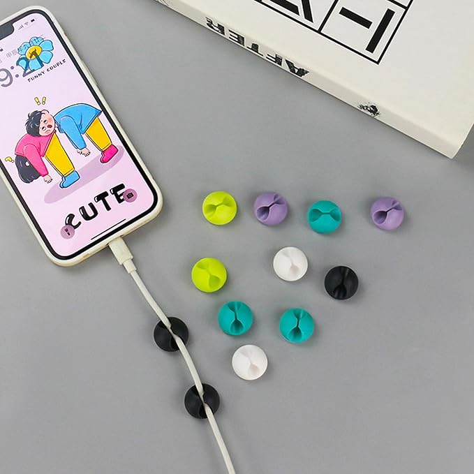 Easy Install Cable Holder Feature Cord Manager Auto Adhesive Design for Various Surfaces in Car Use to Organizers Wires Cable Management