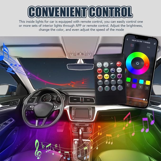 Smart Car LED Strip Lights, Led Lights for Car, 12V LED Lights Running Board Lights, Universal Multicolor LED Car Lights Kits Car Interior Accessories Fit for Truck Car SUV (USB)