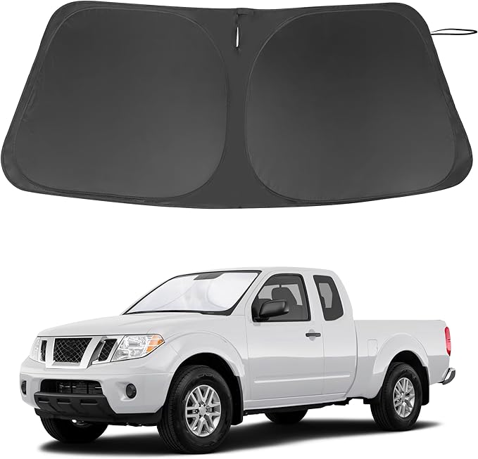 Windshield Sun Shade Custom Fit for 2006-2021 Nissan Frontier Accessories Foldable Sunshade Sun Blocker Protect Car from Sun Rays & Heat Damage Keep Car Cooler