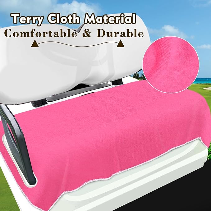 YOKYHOM Golf Cart Seat Covers for 2/4-Seater, Microfiber Seat Towel Blanket, Keeps Seats Cool, Clean & Comfortable, Fits EZGO, Club Car, Yamaha, 51"x31"