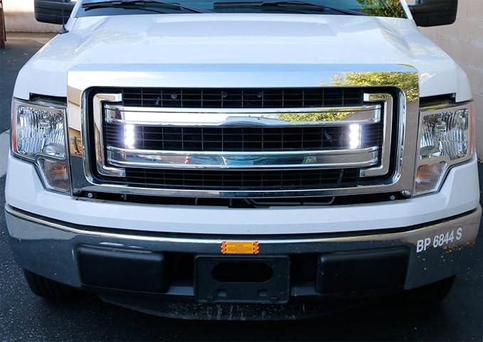 iJDMTOY Xenon White 3-Chipset High Power LED Daytime Running Light Kit Compatible with Behind The Grille or Lower Bumper Insert Area