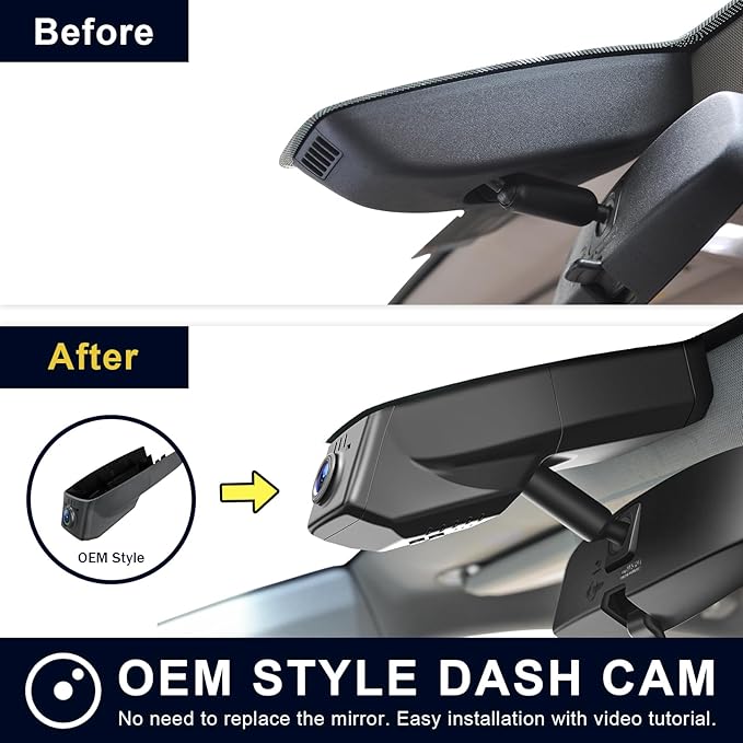 Mangoal Front 4K & Rear 1080P Dash Cam for GMC Sierra 1500 2019-2021, 1500 Limited 2022, 2500/3500 HD 2020-2023(Model B), Model B & Model A have Same Model Years but Vehicle Sensor Cover Are Different
