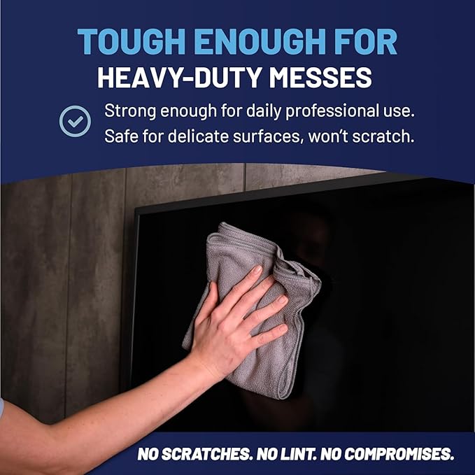 MW Pro Microfiber Cleaning Cloth | Gray | 36 Pack | 16” x 16” | All Purpose Microfiber Towels - Clean, Dust, Polish, Scrub, Absorbent