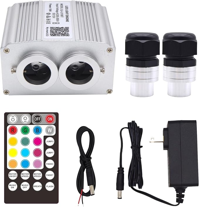 Twinkle 16W Dual Port Bluetooth APP Control Music Sync Fiber Optic Light Source RGBW Light Box Engine Diver for Car Starlight Headliner Home Indoor Star Ceiling Decoration