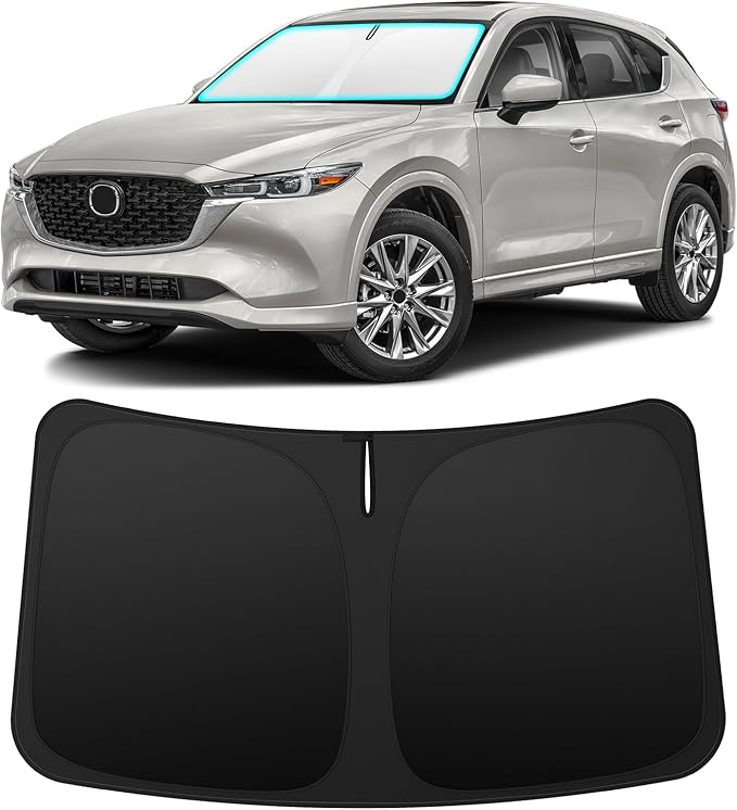 INSAUTO Custom Fit Windshield Sun Shade Accessories for Mazda CX5 CX-5 2017-2025, Foldable Front Window Sunshade, UV & Heat Reflector, Keeps Interior Cool, Includes Storage Bag