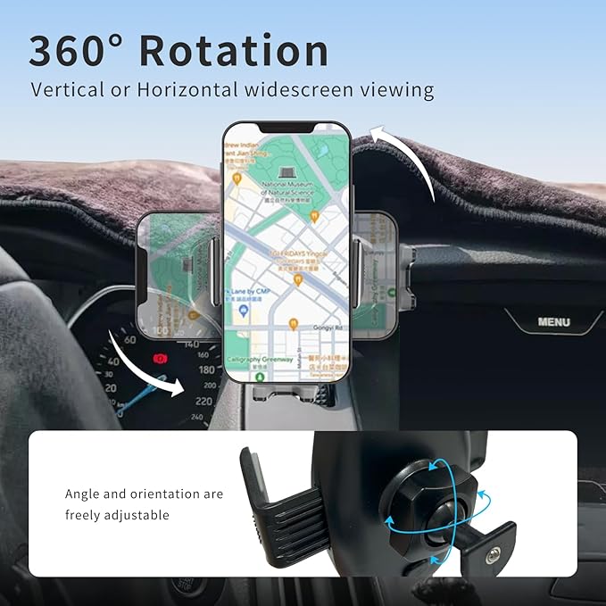 Car Phone Holder for Ford Focus MK3/MK3.5 (2012–2018) ST/RS/SE,Vehicle-Specific Dash Phone Mount,360° Rotating Adjustable Cell Phone Holders with Stable Clip Design,Ford Focus Auto Accessories