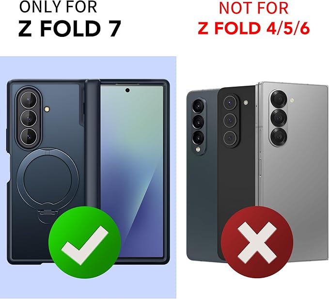 MOBOSI for Z Fold 7 Case with Rotatable Ring Stand & Privacy Screen Protector, Compatible with Magsafe, 18FT MIL-Grade Protection, Magnetic Shockproof Slim Case for Samsung Galaxy Z Fold7, Black