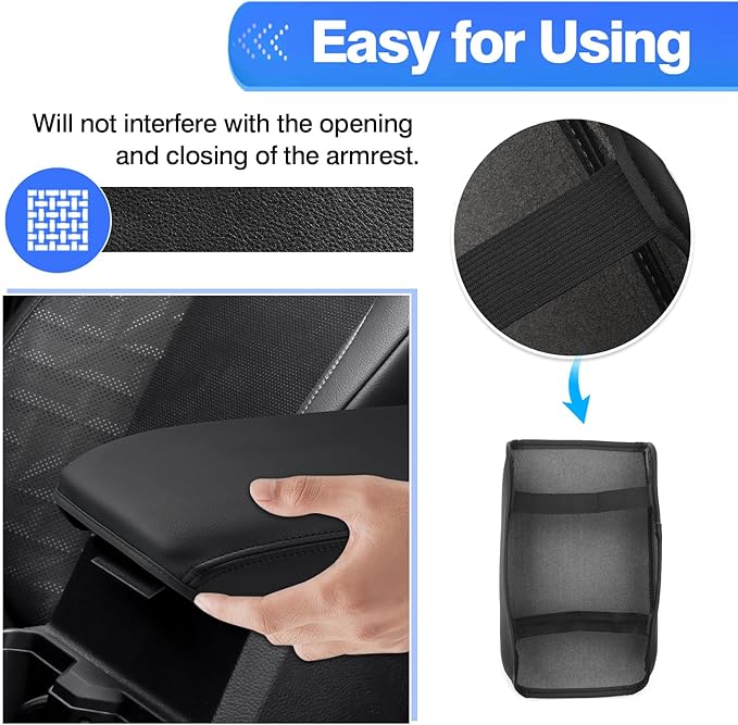 Autorder Center Console Cover for 2024 2025 2026 Toyota Tacoma Accessories Armrest Cover Anti-Scratch Middle Console Pad Leather Armrest Protector