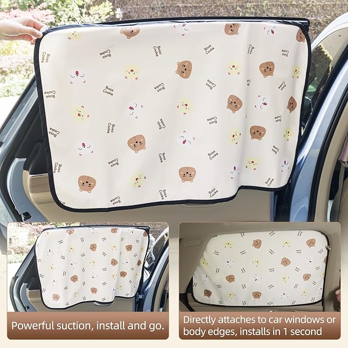 Aokway Car Window Shade (2Pack) – UV-Blocker Magnetic Side Window Sunshade for Driver and Passenger | 99% UV Protection for Sedan/SUV | Roll Windows Down, Enhance Privacy & Comfort While Driving