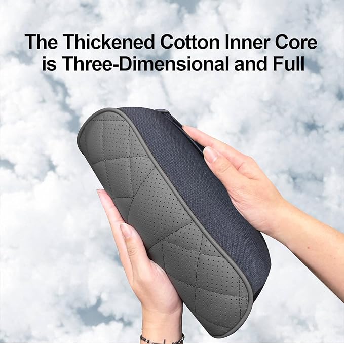 2 Packs Car Neck Pillow for BMW X3 X5 X1 X2 X4 X6 X7 1 2 3 4 5 6 7 Series Car Soft PU Leather Headrest and 100% Memory Foam Car Seat Pillow Head Neck RestCushion Accessories
