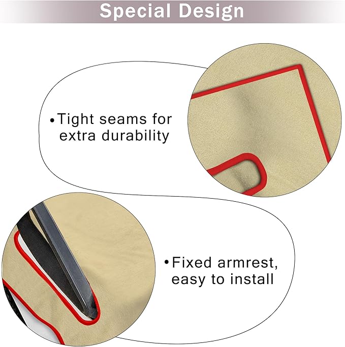Golf Cart Seat Covers, Breathable Golf Cart Seat Towel Blanket, Keeps Seats Dry & Comfortable in All Weather, Universal 51"x30" for EZGO, Yamaha, Club Car and More 2/4-seats Cart, Khaki